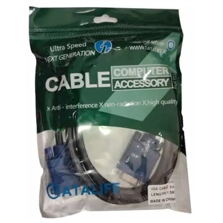 کابل VGA 3x4 ورژن 2.0 برند دیتالایف (Datalife) مدل 1.5 متری